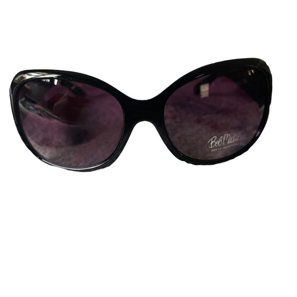 Bob Mackie Black & Silver Trim 100% UV Sunglasses NEW - Picture 1 of 2